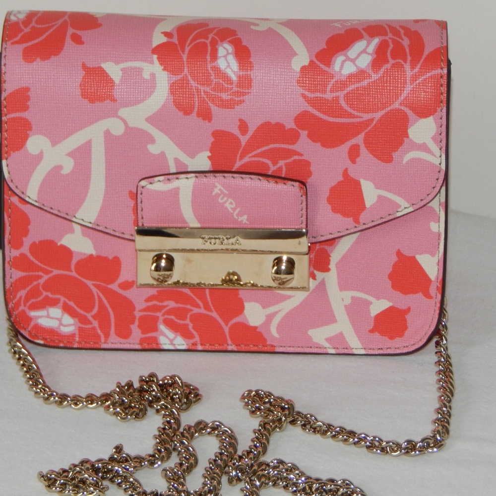 NEW FURLA JULIA FLORAL PRINT MINI CROSS BODY BAG - Picture 3 of 7